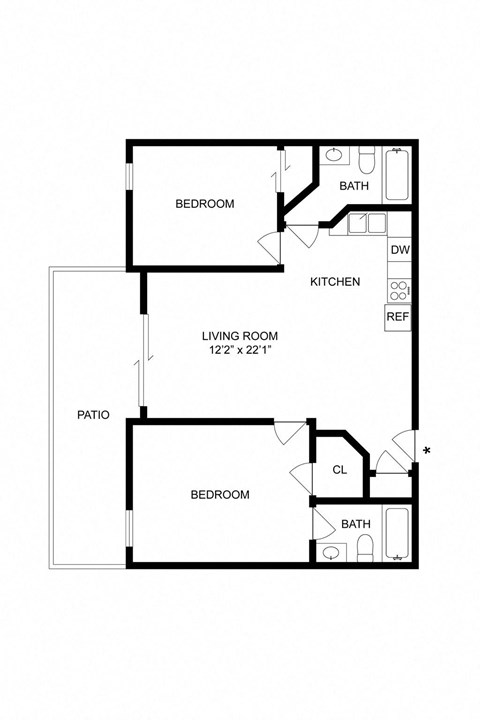 2x2 Floor Plan